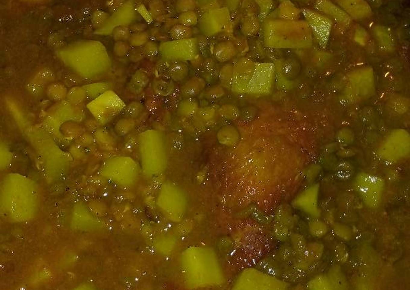 Lentejas con pollo ahumado