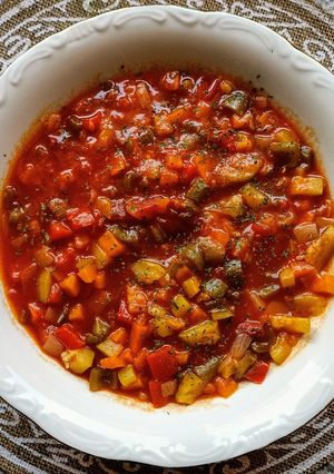 Una foto de Verduritas guisadas, tipo pisto