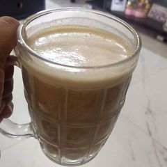 A picture of Banana Peanut butter and Almond milk smoothie.