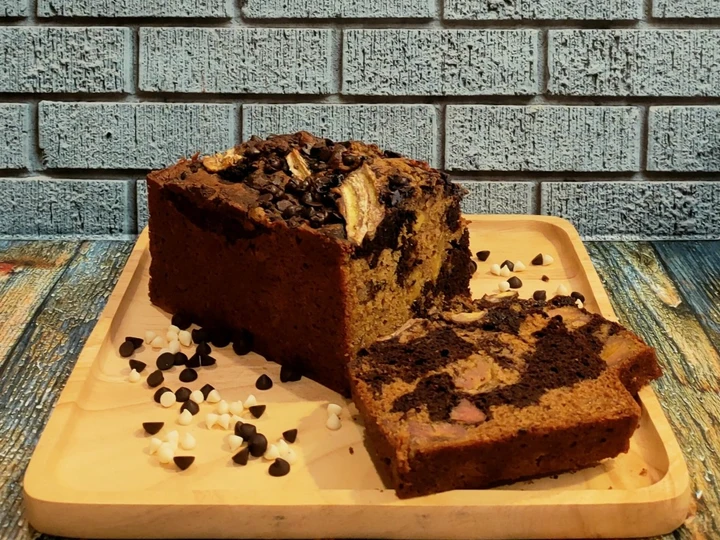 Cara Gampang Menyiapkan Resep Marbled Choco Banana Bread [NO MIXER] yang Menggugah Selera Anti Ribet, Lezat