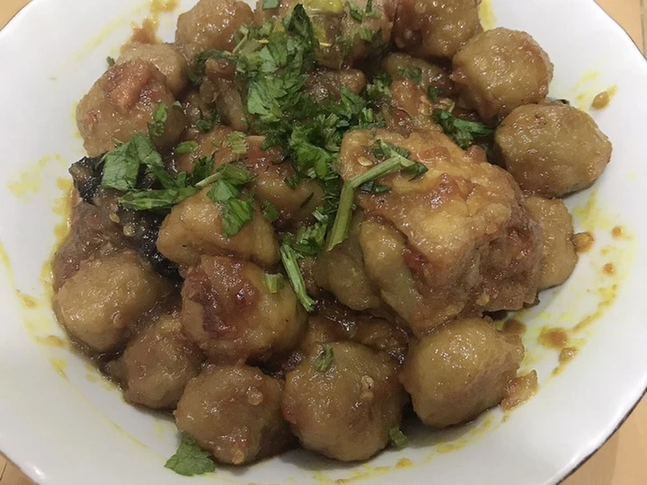 Cara Mudah Menyiapkan Resep Tahu bakso pentol ayam bumbu kuning 🤤 yang Bikin Ngiler Anti Ribet, Bikin Ngiler