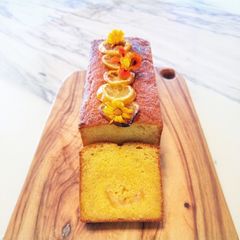 A picture of Lemon curd pound cake.