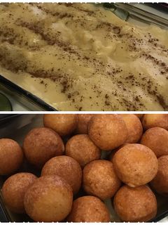 Una foto de Natilla y buñuelos