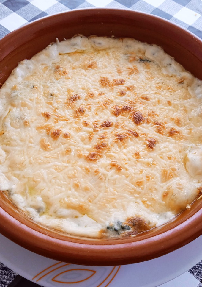Una foto de Espinacas con jamón gratinadas