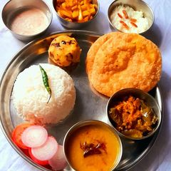 A picture of Traditional Bihari Veg Thali.