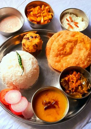 A picture of Traditional Bihari Veg Thali.