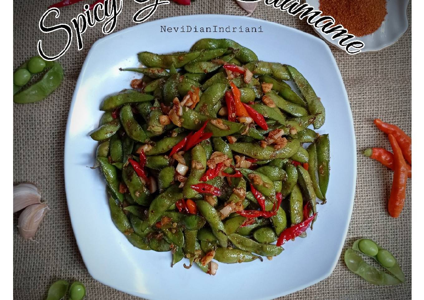 Spicy Garlic Edamame