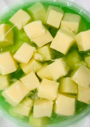Hình của món Món cho bé : Thạch rau câu flan.