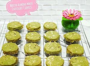Foto resep Matcha Almond White Chocolate Cookies 🍵🌰🤍