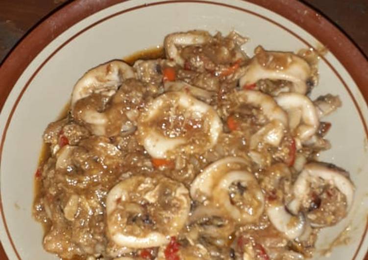 Resep Cumi telur asin saus szechuan Anti Gagal