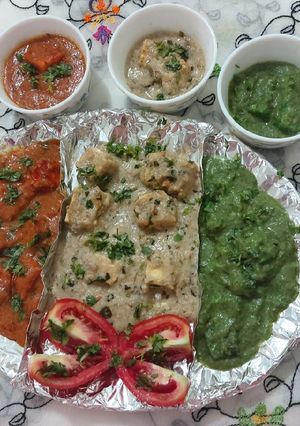 A picture of Shahi paneer/ butter paneer/ green masala paneer.