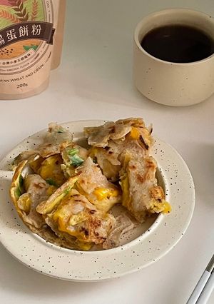 古早味蛋餅食譜｜酥脆傳統起士蛋餅，在家開早餐店 #太陽蛋餅粉 的食譜成品照片