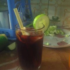 A picture of Zobo with cucumber.