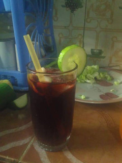 A picture of Zobo with cucumber.
