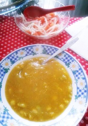 Una foto de Porotos con mazamorra