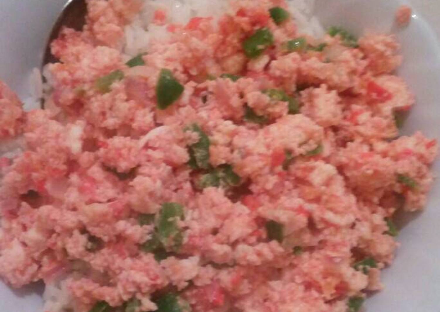 Scrambled eggs with white Rice Recipe by CarolW Cookpad