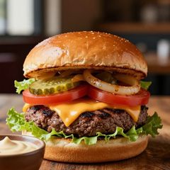 A picture of Juicy Homemade Beef Burger (Restaurant Style).