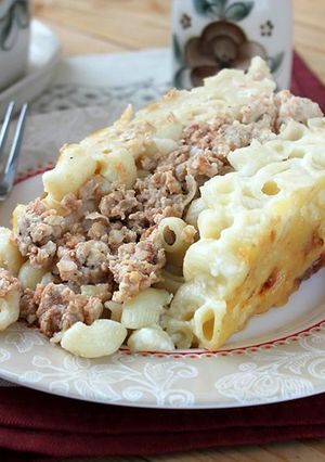 Фото Макароны с мясом в духовке.