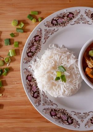 A picture of Chicken Shashlik Curry with Rice🍛.