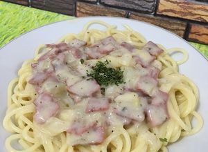 Foto resep Spaghetti carbonara with kraft