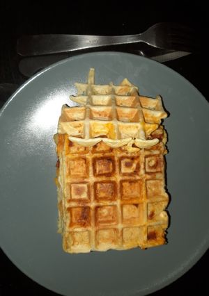 Une photo de Gaufre chorizo / gruyère