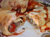 Canelones de carne con panqueques de avena