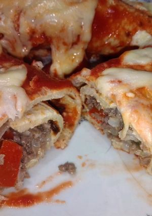 Una foto de Canelones de carne con panqueques de avena