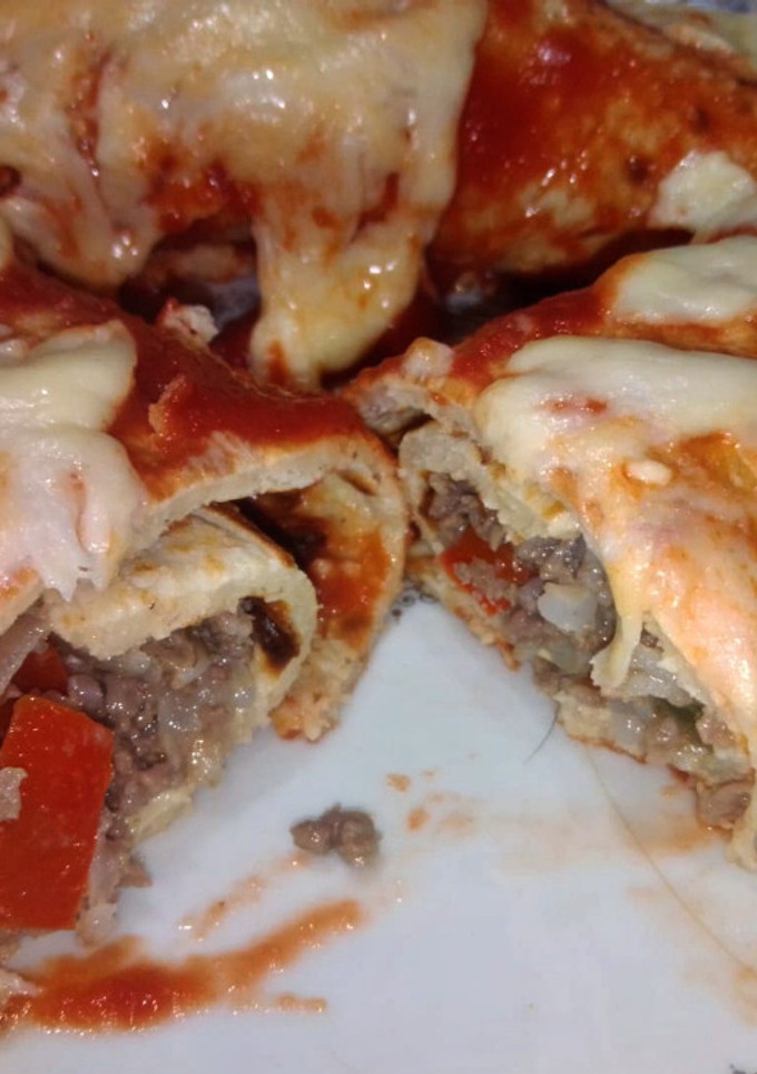 Una foto de Canelones de carne con panqueques de avena