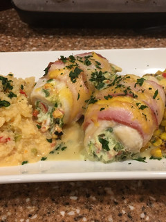A picture of Jalapeño bacon wrapped chicken roll ups.