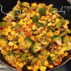 Broccoli Corn Capsicum Masala 🥦🌽 A picture of Broccoli Corn Capsicum Masala 🥦🌽.