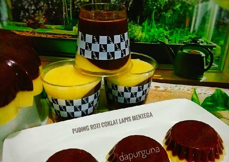 Puding Roti Coklat Lapis Mentega