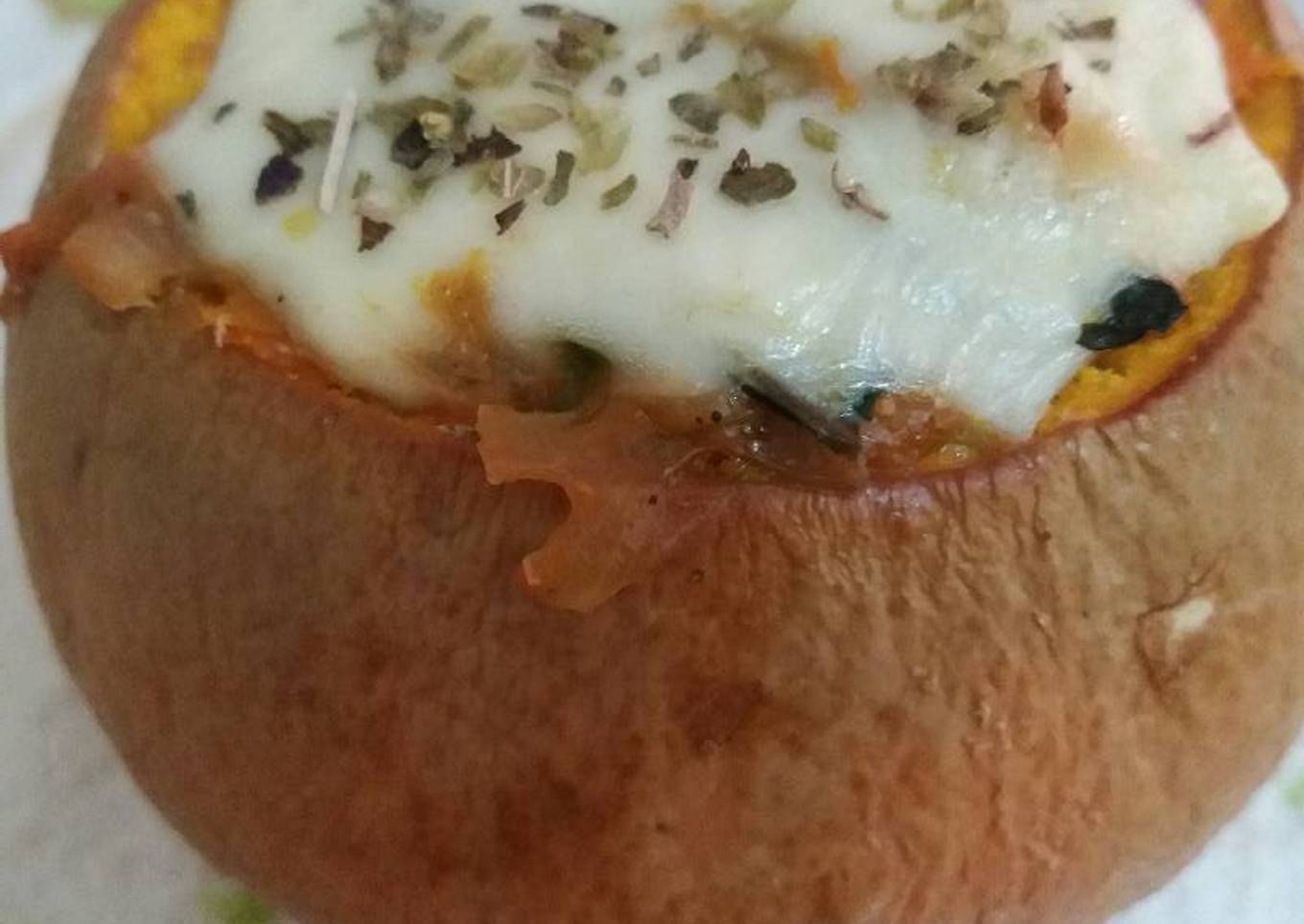 Calabaza rellena con acelga