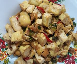 Resep mudah Oseng tahu,telur,suwir ayam Yummy Mantul