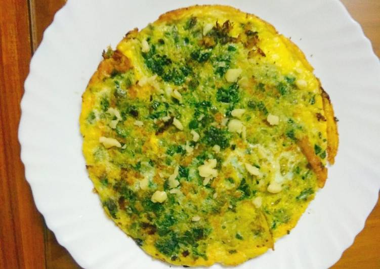 Simple Way to Make Homemade Spinach  Egg omelet