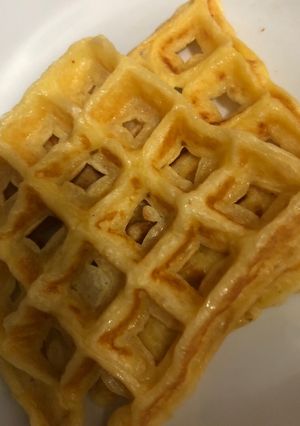 Una foto de Waffle salado de harina de mandioca. Apto celíacos