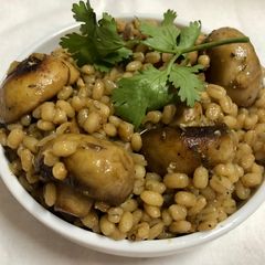 A picture of Barley mushroom Risotto.