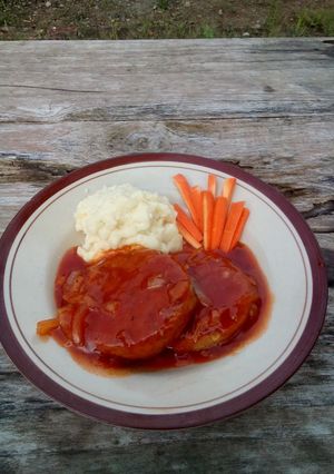 Foto resep Steak Tempe saus black pepper with mashed potato