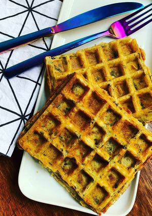 Une photo de ☆Gaufres Salées aux Épinards☆