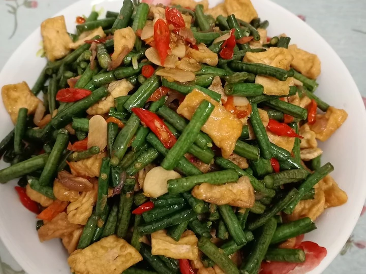 Cara Gampang Membuat Resep Oseng kacang panjang tahu yang Bisa Manjain Lidah Anti Ribet, Uenak Banget