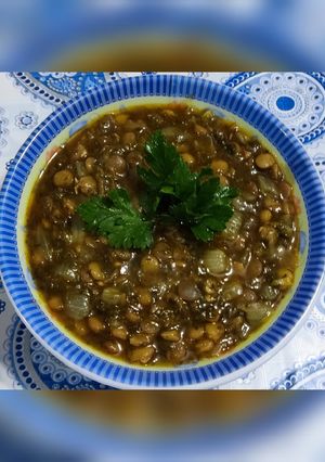 عکسی از دستور خوراک عدس و اسفناج