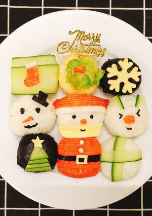 Hình của món Bento giáng sinh an lành.