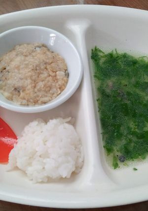 Hình của món Cá bống rim me + Canh cải cá bống cho bé.