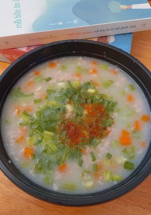Hình của món Cháo yến mạch thịt băm.