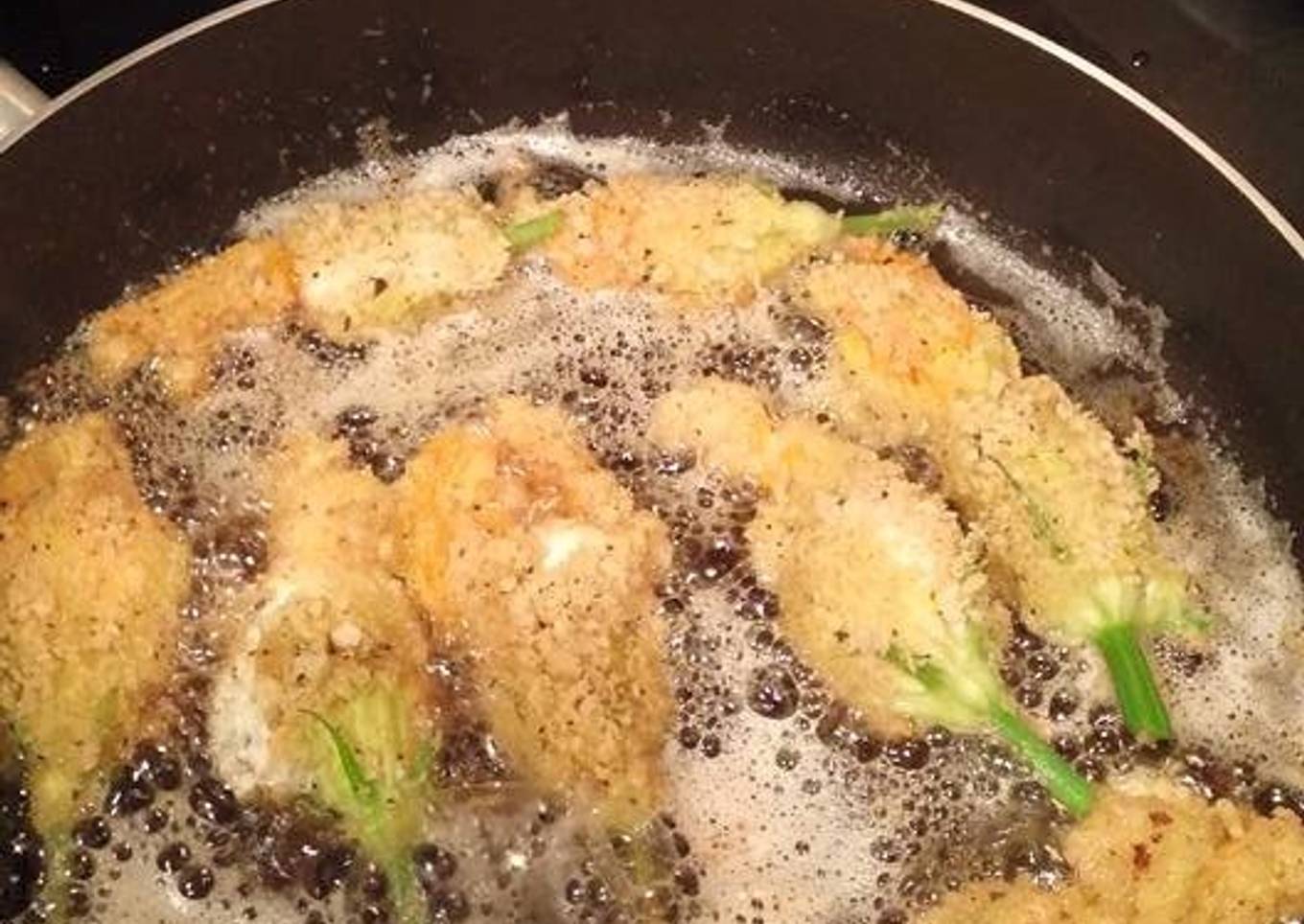 Fried stuffed Squash Blossoms