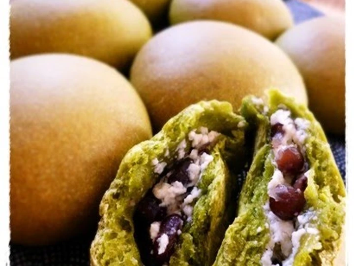 Easy Way Prepare Green Tea Buns with Cream Cheese and Dainagon Adzuki Beans the  Makes Drooling Delicious