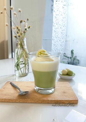 Foto resep Puding Matcha Latte ala Kafe Jepang