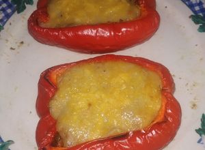 Una foto de Morrones rellenos