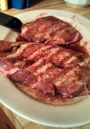 A picture of Herb-Crusted New York Strip.