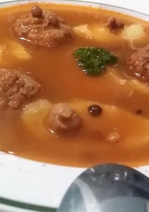 Une photo de Soupe rapide aux lentilles et pois chiches