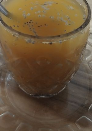 عکسی از دستور شربت پرتغال با خاک شیر و تخم شربتی